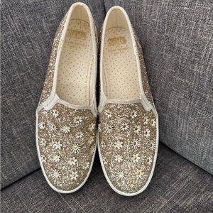 Keds x Kate Spade triple decker Floral Glitter Slip-On Sneakers